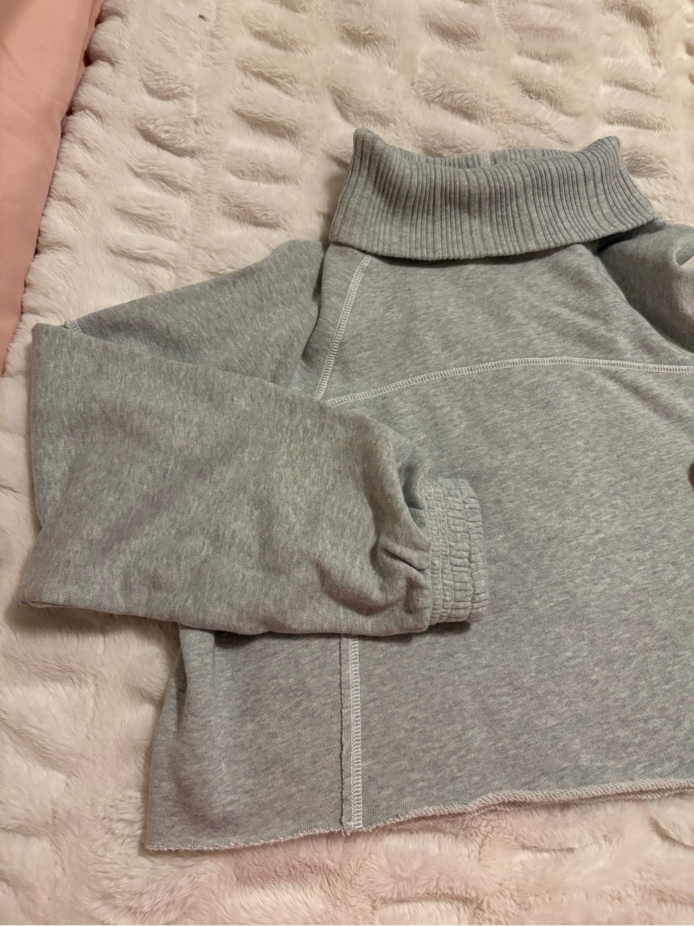 aerie Light Gray Cowl Neck Sweatshirt